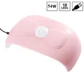 Pink bow-shaped 54W UV LED nail lamp with 18 LEDs and USB cable on white background - 54W Pink Nail Dryer X2