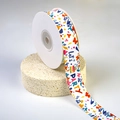 Polyester ribbon roll with Let's Party print and cake patterns for gift wrapping - Festival Cake / Width 2.0cm / 25 Yards