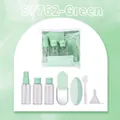Set de viaje de 7 piezas verde menta con botellas, peine y espejo en bolsa de PVC - SY763-Verde (Botella Vacía de 50ml + Juego de Espejo y Peine)