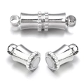 Silberner Magnetverschluss im zylindrischen Design für DIY-Halsketten und Armband-Handwerk - Bambusknoten-Stil 17*5mm