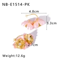 Specifiche dettagliate delle dimensioni per orecchini a cerchio rosa con fiori e perle - Oro 18K