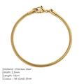 Minimalist 14k gold plated 2.5mm stainless steel snake bone chain bracelet for men and women - 18cm / 2.5mm Gold