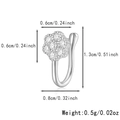 S925 sterling silver star shaped clip-on nose ring with clear zircon flower design - Flower - Silver