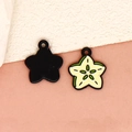 Mini star and starfruit shaped alloy enamel pendants for DIY bracelets and necklaces - Starfruit - Black (14-Black)