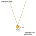 18k gold plated stainless steel heart necklace with LOVE engraving and rose pattern - LOVE Engraved Heart Pendant