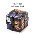 Halloween black infinity cube fidget toy featuring spooky pumpkin and moon patterns - Halloween Black