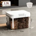 Contenedor hermético para comida de mascotas 2,9L, blanco transparente, 21x17x15cm - 2.9L / Gris Marfil