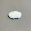 Sweet white plush hair clip in candy color with soft faux fur texture for women - Cream