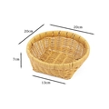 Cesto di frutta intrecciato a mano 20cm in finto rattan con manici per pane e casa - W330 Giallo Cesto Piccolo / Parte Superiore 20cm Altezza 7cm Base 13cm