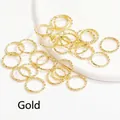 Anneaux de jonction dorés texturés pour bijoux avec finition gaufrée fine - 10mm Rond / Or