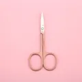 Sharp rose gold stainless steel beauty scissors for precise eyebrow and nose hair trimming - Pointed Tip Beauty Scissors / Rose Gold
