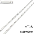 Collier en acier titane argenté pour hommes, design bambou losange, 550 mm de long et 3 mm - Collier Couleur Acier (KN198163) / 55cmx0.3cm