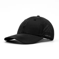 Quick-dry black golf baseball cap with breathable triangle mesh side panels and print - Adjustable / Black