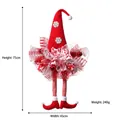 Christmas elf wreath with red striped legs, 75cm height holiday wall decor - Long Leg Elf Wreath