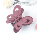 Elegant purple butterfly hair claw clip with matte finish for women's hair styling - Fuschia