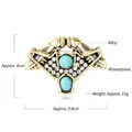 Vintage gold alloy brooch with blue stones and white crystals measuring 4cm by 5.8cm - Geometric Abstract Bird (KC0052) / Sky Blue