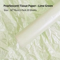 Lime green pearlescent tissue paper for flower wrapping, 50x70cm, pack of 20 sheets - 50*70cm (20 Sheets/Pack) / Pearlescent Lime Green