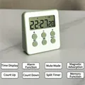 Mint green magnetic visual digital timer with large LCD display and 6-button operation - Alarm Style / Green