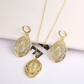 Set gioielli placcato oro Vergine Maria con collana e orecchini impreziositi da zirconi - Set-1