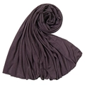 Close-up of deep charcoal jersey scarf showing soft texture and premium edge stitching - Dark Gray