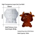 Stampo 3D in silicone a forma di mucca con scultura di ghiaccio marrone inclusa - Stampo in silicone mucca carina grande