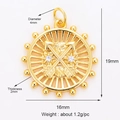 Golden celestial charm pendant with arrows and stars featuring white zircon stones - Star Arrow