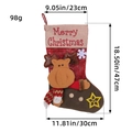 3D Reindeer Christmas Stocking 18.5in with size markers on white background - Deer