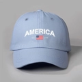 Light blue vintage America 1776 baseball cap with American flag embroidery - Adjustable / Sky Blue