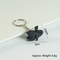 Funny food keychain animal model in black matte finish, size 3cm x 2.5cm, weight 6.5g - Black Chicken - Keychain Style