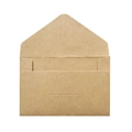 Mini vintage brown kraft paper envelope for business cards with a classic folding closure - Yellow Kraft Paper