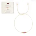 Handgefertigtes verstellbares Roter Jaspis Edelstein Armband mit goldenen Perlen und Karte - Roter Jaspis - Mit Karte