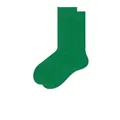 Dunkelgrüne Crew-Socken aus Baumwollmischung mit gerippten Bündchen für Damen und Herren - Zweiggrün