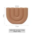 U-shaped milk tea beige ceramic vase with 5-hole design for modern home decor - 13203 Milk Tea 5 Heads