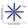 Detail showing 7cm snowflake embroidery patch dimensions and weight on white background - Snowflake Patch 25#