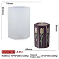 Silicone mold for 3D tulip embossed hexagonal candle making with floral relief detail - Geometric Tulip B LZ-664