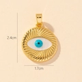 Gold Evil Eye charm pendant with blue and white enamel inlay, size 2.4cm by 1.7cm - Evil Eye With Radiating Lines Style (32)
