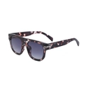 Retro oversized flat top sunglasses with tortoiseshell frame and purple gradient lenses - C6 Red Tortoise / Gradient Purple Lens