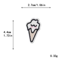 Cute embroidered white ice cream patch with cute expression 2.7x4.4cm DIY iron-on applique - Cute Ice Cream