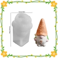 DIY gnome silicone mold with orange pointed hat and 9.5cm height for candle making - Santa Claus - With Cane
