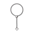 Punk-Stil Kubanische Kette in Gunmetal-Finish mit doppelten Herz-Anhängern - Gun Black 31MM Herz-6MM