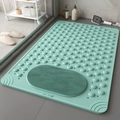 Light blue non-slip bathroom mat with foot massage bristles and suction cups - 80*120cm (Oversized) / Mars Green - With Massage Brush