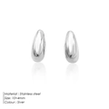 Orecchini a perno minimalisti in acciaio inossidabile argento a forma di goccia d'acqua - Stile Piccola Goccia Colore Acciaio (HZER001)