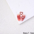 Sparkling red heart rhinestone nail charm in 8mmx7.5mm size for manicure decor - QFX48-Hollow Red Rhinestone Heart (8x7.5mm)