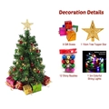Mini Christmas tree set with 60cm green tree, colorful baubles, star topper and 3m LED lights - 30cm Green Tree With Ornaments Colorful Battery LED