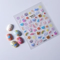 Stickers nail art 5D motif ours et arc-en-ciel avec des dessins colorés faits main - Style Ours Dessin Animé Mignon (FEB-452)