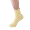 Soft yellow coral fleece slipper socks for women, warm plush home hosiery for winter - Light Yellow