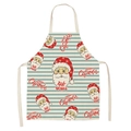Grembiule natalizio a strisce blu e bianche con stampa Merry Christmas festiva - A5-Strisce bianche e blu Natale / 38*47cm