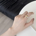 Retro S925 sterling silver ring with two-tone silver and gold spherical design - JZ0544-Two-tone Spliced