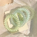 Set di quattro elastici per capelli a spirale in varie tonalità di verde da donna - Set da 4 Pezzi / Mela Verde