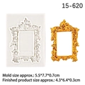 Baroque photo frame silicone mold for fondant and chocolate cake decoration - 15-620 Grey